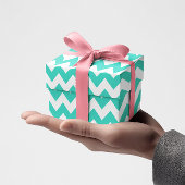 Türkis und weiß Tiny Zigzag Geschenkpapier
