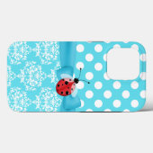 Türkis und Weiß und Ladybug Case-Mate iPhone Hülle (Rückseite (Horizontal))