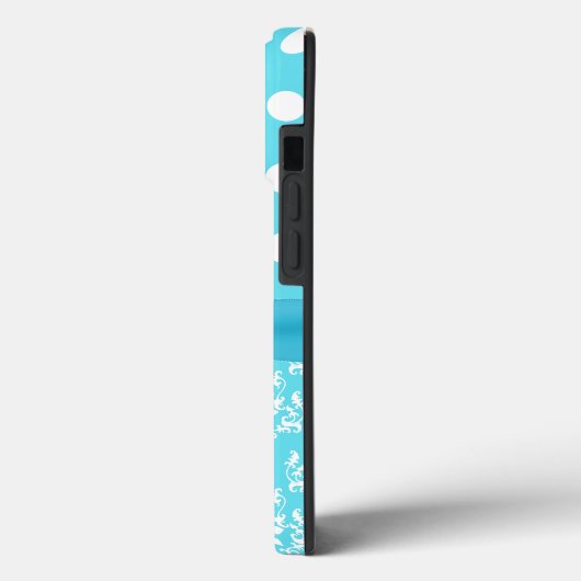 Türkis und Weiß und Ladybug Case-Mate iPhone Hülle (Rückseite / Links)