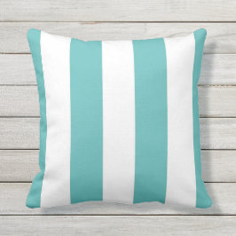 Türkis und weiße Streifen Außenwirbelkissen Kissen