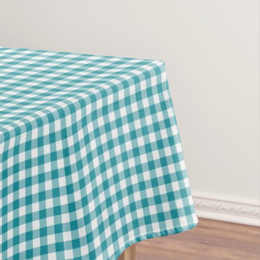 Türkis und weißer Gingham Tischdecke (Beispiel)