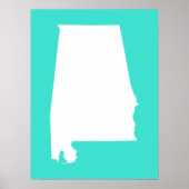 Türkis und Weißes Alabama Poster (Vorne)