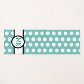 Türkis und Weißpolka Dot Niedlich Mit Monogramm Yogamatte (Vorderseite (Horizontal))