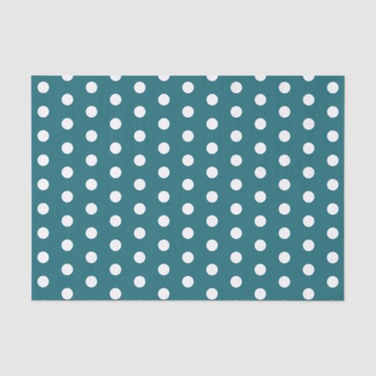 Türkis- und Weißpolka-Punkte Seidenpapier (Vorderseite)