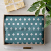 Türkis- und Weißpolka-Punkte Seidenpapier (Geschenk)