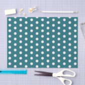 Türkis- und Weißpolka-Punkte Seidenpapier (Handwerk)