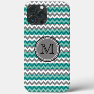 Türkis und Zickzack Zigzag Monogramm Case-Mate iPhone Hülle