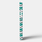Türkis und Zickzack Zigzag Monogramm Case-Mate iPhone Hülle (Rückseite / Links)