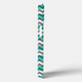 Türkis und Zickzack Zigzag Monogramm Case-Mate iPhone Hülle (Rückseite / Rechts)