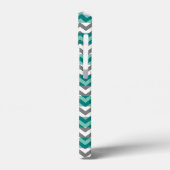 Türkis und Zickzack Zigzag Monogramm Case-Mate iPhone Hülle (Rückseite / Links)