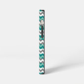 Türkis und Zickzack Zigzag Monogramm iPhone Hülle (Linke Seite)