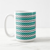 Türkis und Zickzack Zigzag Monogramm Kaffeetasse (Links)