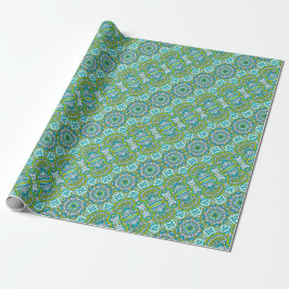 Türkis und Zitronengrün Mandala Geschenkpapier