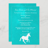 Türkis Unicorn Hochzeitsessen Probe Einladung (Vorne/Hinten)