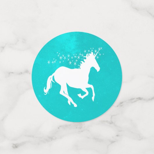 Türkis Unicorn Hochzeitstisch Confetti Konfetti (Klein Vorderseite)