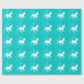 Türkis Unicorn Hochzeitszwickpapier Geschenkpapier (Flach)