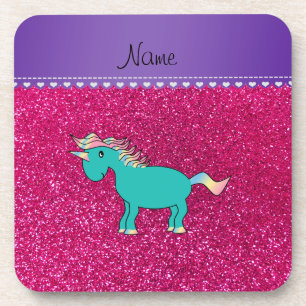 Türkis unicorn Neon heißen rosa Glitzer Untersetzer