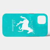 Türkis Unicorn Personalisiert Case-Mate iPhone Hülle (Rückseite (Horizontal))