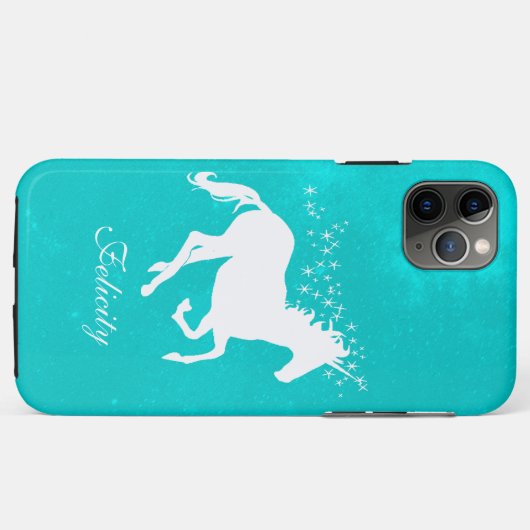 Türkis Unicorn Personalisiert Case-Mate iPhone Hülle (Rückseite (Horizontal))