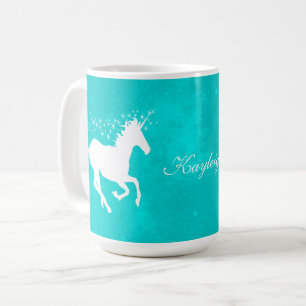 Türkis Unicorn Personalisiert Kaffee Tasse
