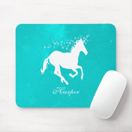 Türkis Unicorn Personalisiert Mouse Pad Mousepad (Mit Mouse)