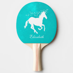Türkis Unicorn Personalisiert Ping Pong Paddle Tischtennis Schläger