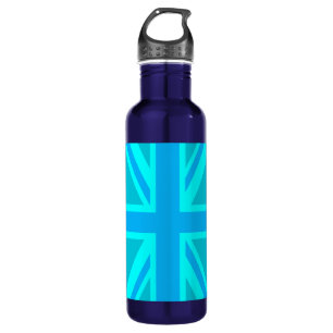 Türkis Union Jack Britische Flagge Anpassen Trinkflasche