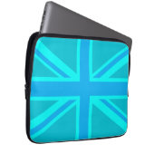 Türkis Union Jack British Flag Laptopschutzhülle (Vorne Rechts)