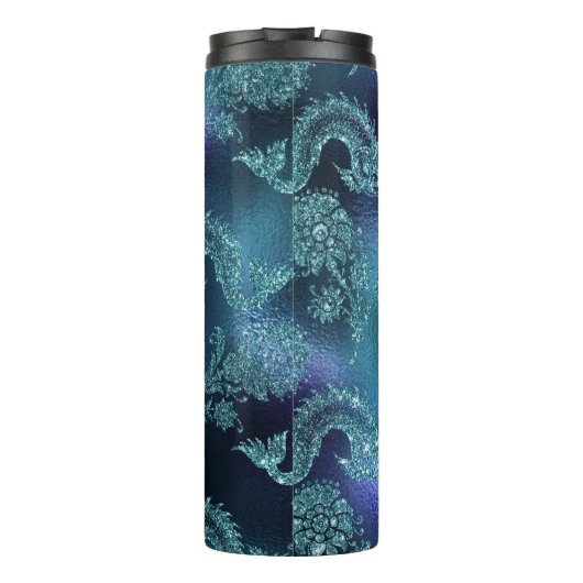 Türkis Vintag Mermaid Thermosbecher (Rückseite)