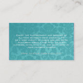 Türkis-Vintage Geschäfts-Karten Visitenkarte (Rückseite)