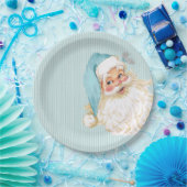 Türkis Vintager Viktorianischer Weihnachtsmann Sha Pappteller (Party)