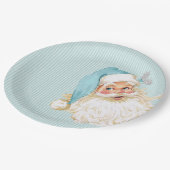 Türkis Vintager Viktorianischer Weihnachtsmann Sha Pappteller (Schrägansicht)