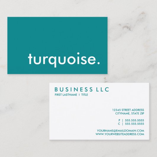 Türkis. Visitenkarte (Vorne/Hinten)