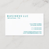 Türkis. Visitenkarte (Rückseite)