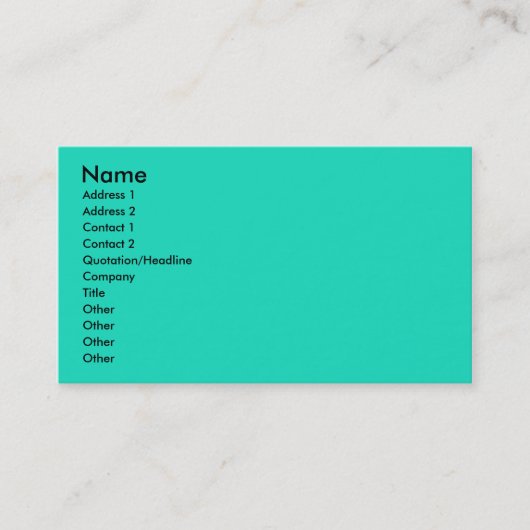 Türkis Visitenkarte (Vorderseite)