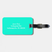 Türkis-Volleyball-Gepäckanhänger Gepäckanhänger (Rückseite horizontal)