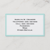 Türkis, was Marokkanisch #5 Hot Pink2 Name Monogra Visitenkarte (Rückseite)