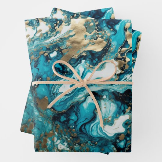 Türkis, wasserdicht geschenkpapier set (Beispiel)