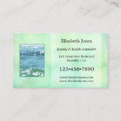 Türkis Wasserfarbe Abstrakt Ihre Fotos Visitenkarte (Rückseite)