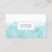 Türkis Wasserfarbe Moderne Visitenkarte (Vorderseite)