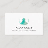 Türkis Wasserfarbentherapeut Zen-Massage Visitenkarte (Vorderseite)