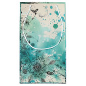 Türkis Watercolor Ephemera Kleine Geschenktüte (Rückseite)