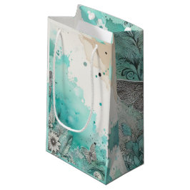 Türkis Watercolor Ephemera Kleine Geschenktüte