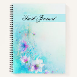 Türkis Watercolor Floral Faith Journal Notizblock