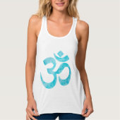 Türkis Watercolor Om Tank Top (Vorderseite)