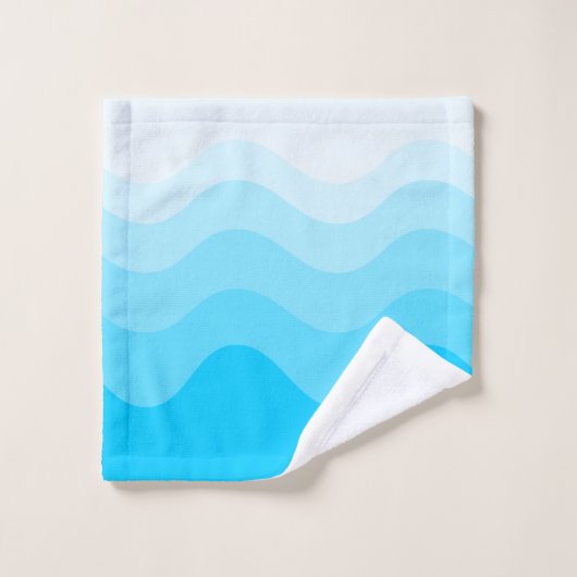 Türkis Wavey Stripe Modern Badhandtuch Set (Waschlappen)