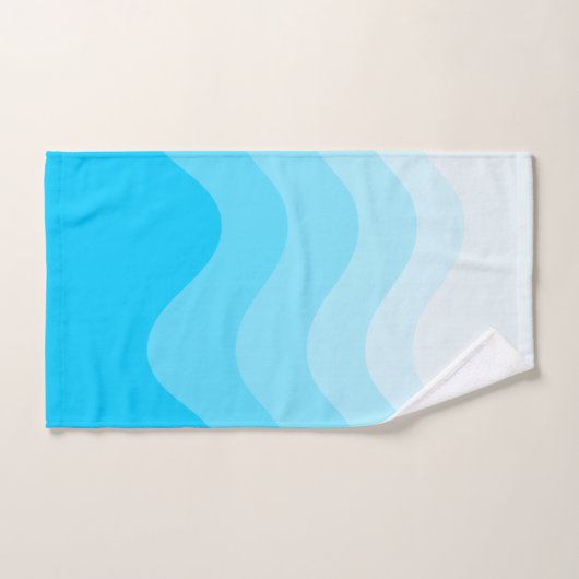 Türkis Wavey Stripe Modern Badhandtuch Set (Handtuch)