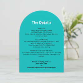 Türkis Wedding Details Card Einladung