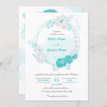 Türkis-Weiß-Blume botanische Kranzhochzeit