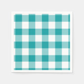 Türkis-Weiß-Gingham-Muster Serviette (Vorderseite)